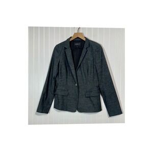 Lafayette 148 New York Gray Cotton Blazer 6 Quiet Luxury Dark Academia Office